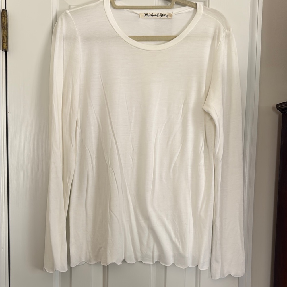 Michael Stars White Long Sleeve knit Top